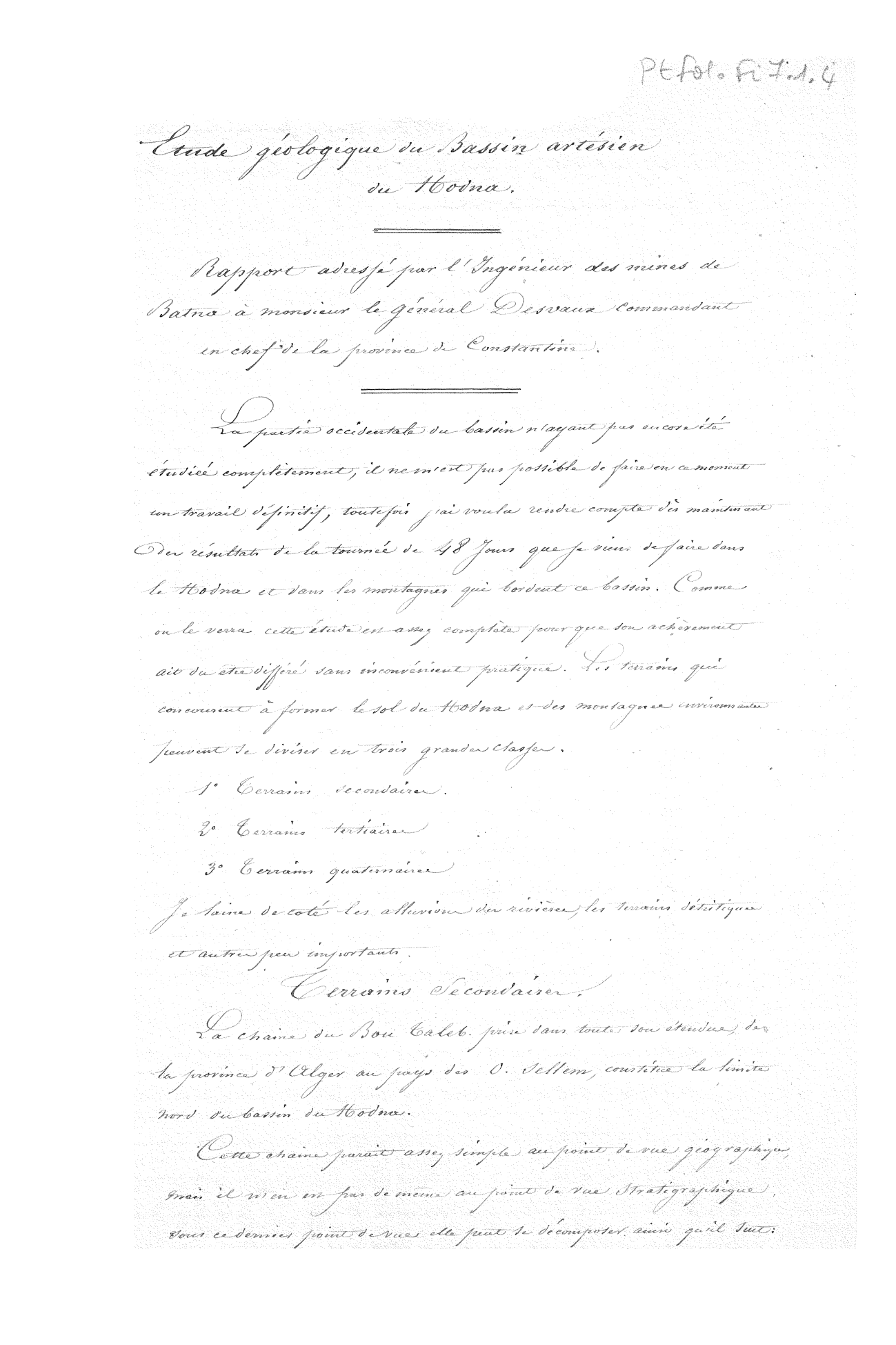 Page de titre du PTFFI7.1.4