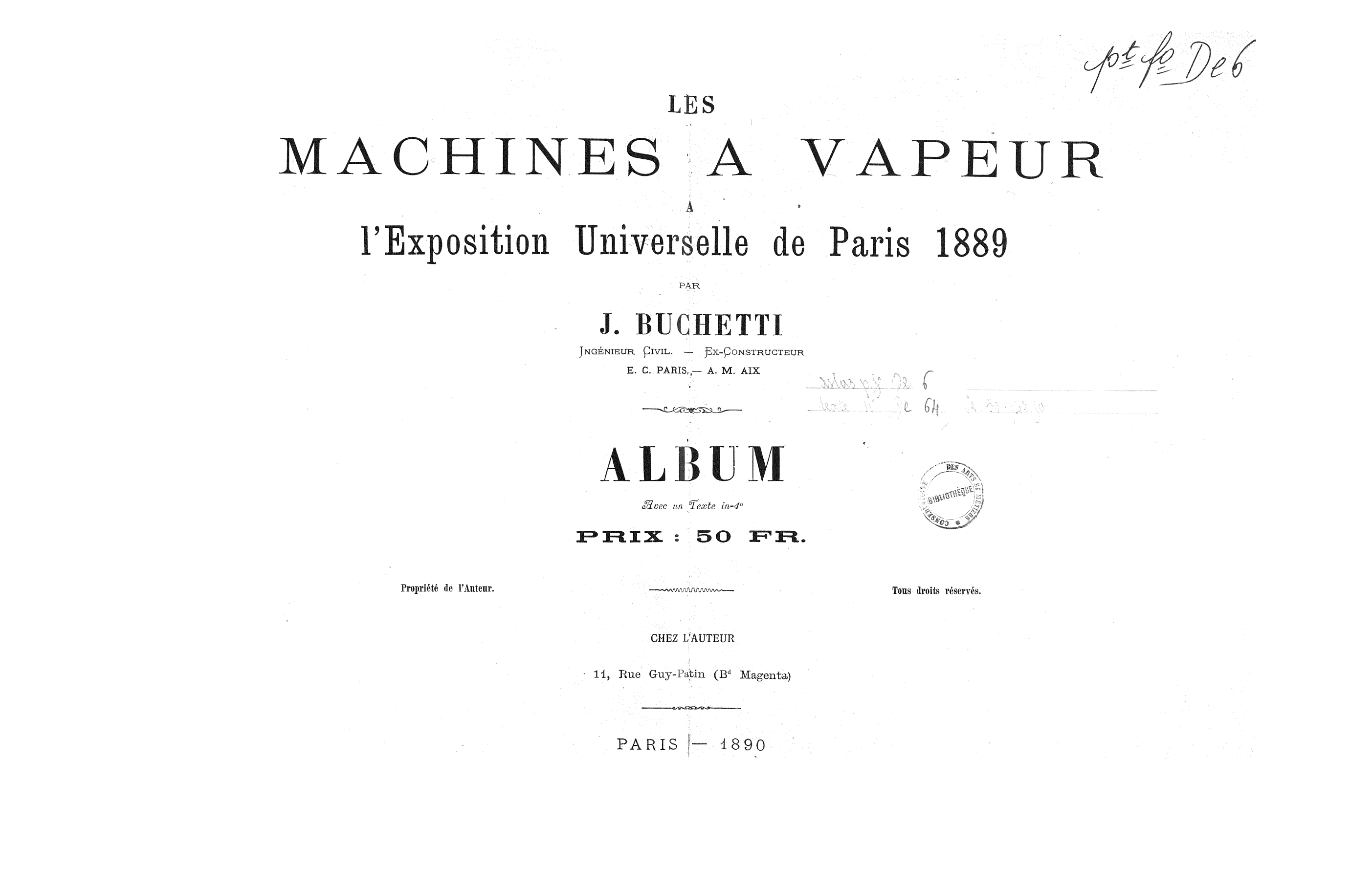 Page de titre du PTFOLDE6