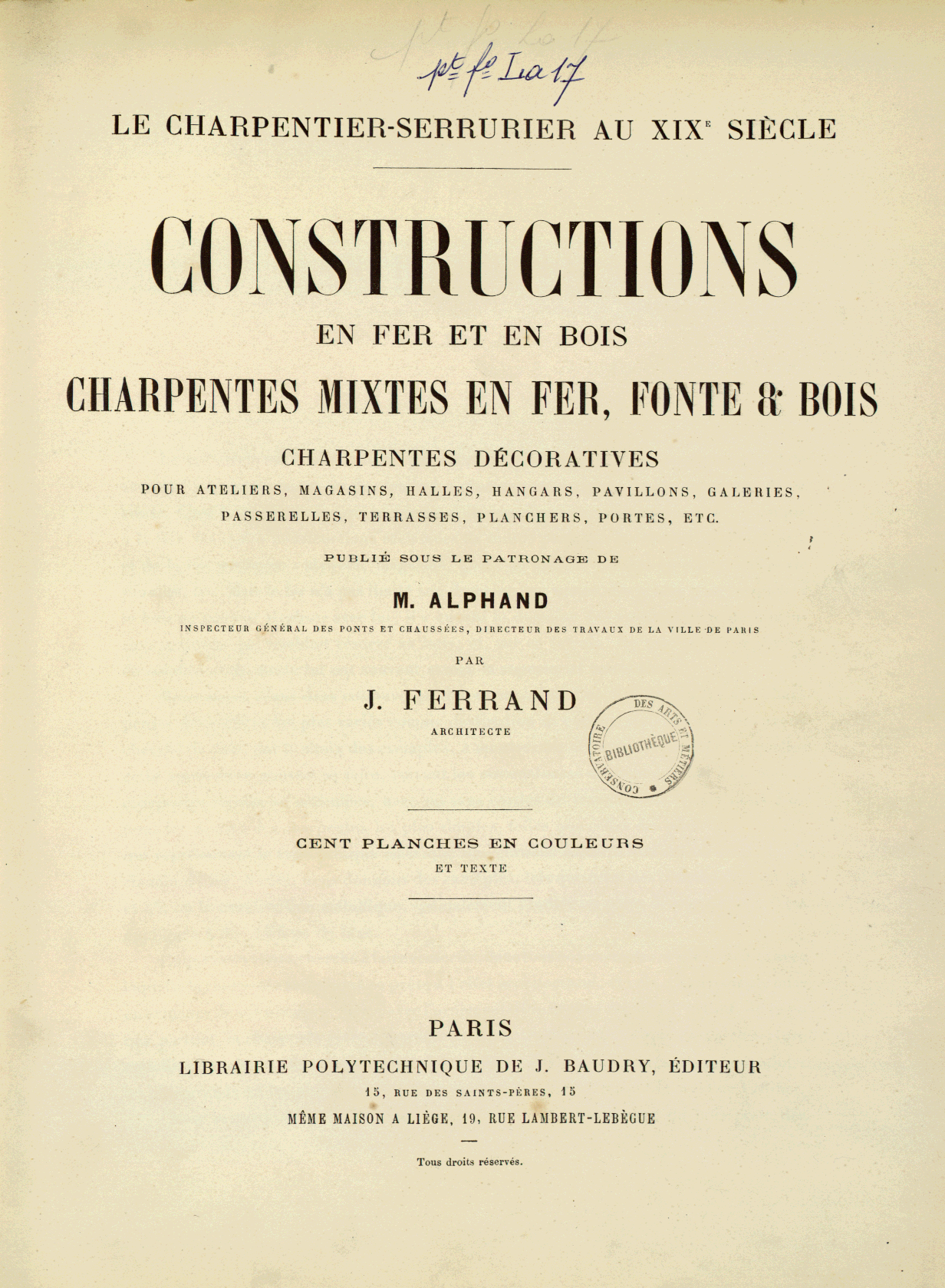 Page de titre du PTFOLLA17