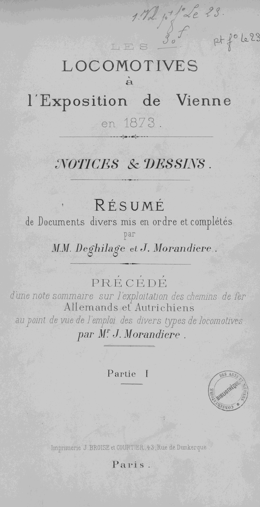 Page de titre du PTFOLLE23