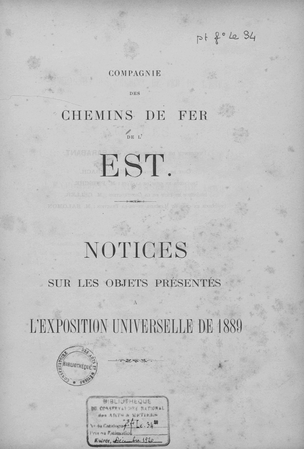 Page de titre du PTFOLLE34.1