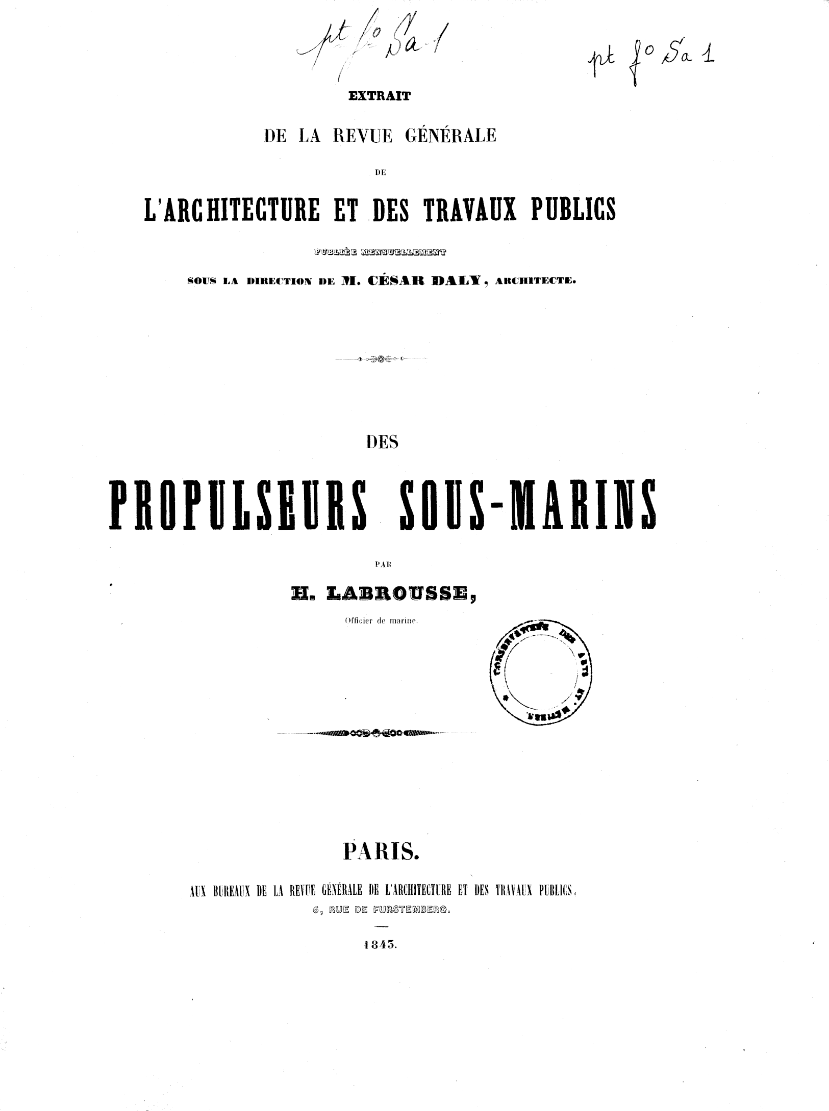 Page de titre du PTFSA1