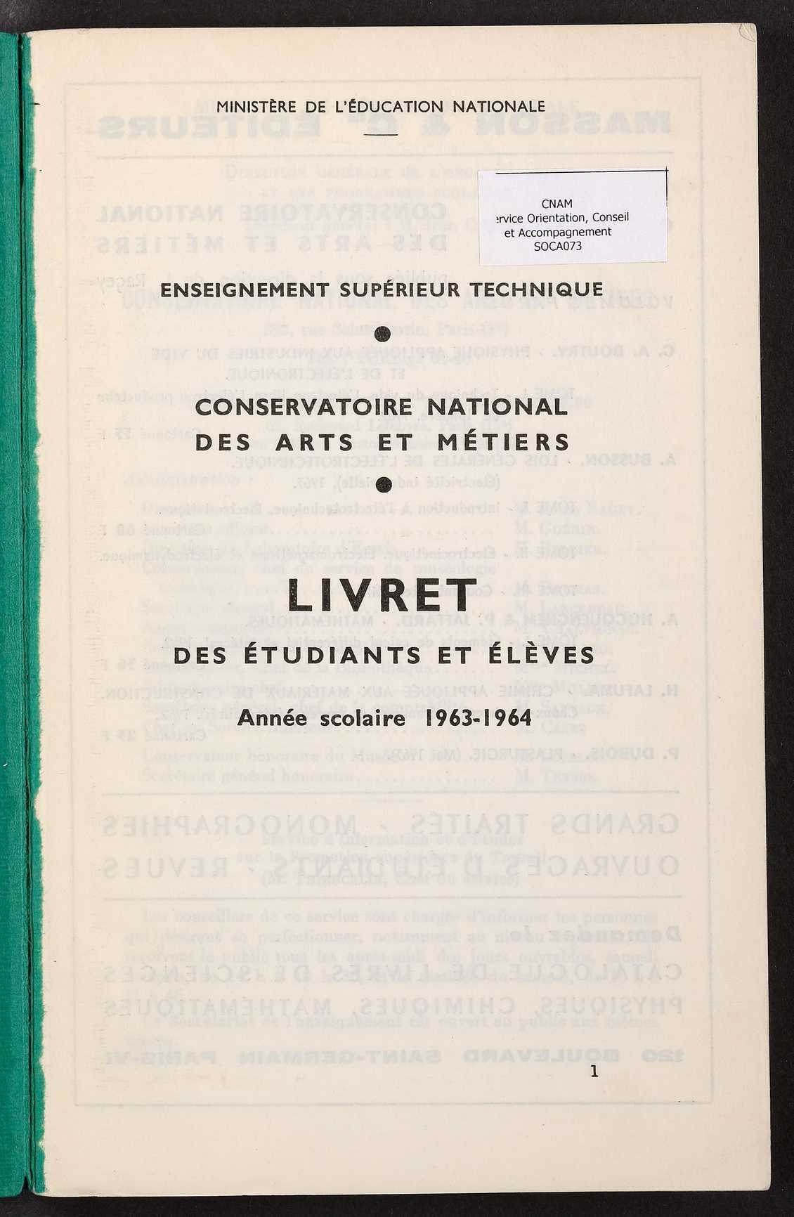 Page de titre du SOCA073.29