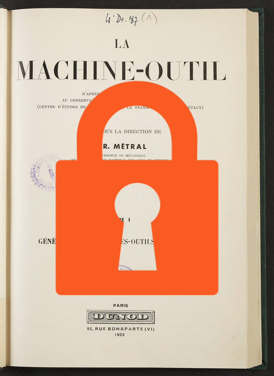 Page de titre du 4DE187.1