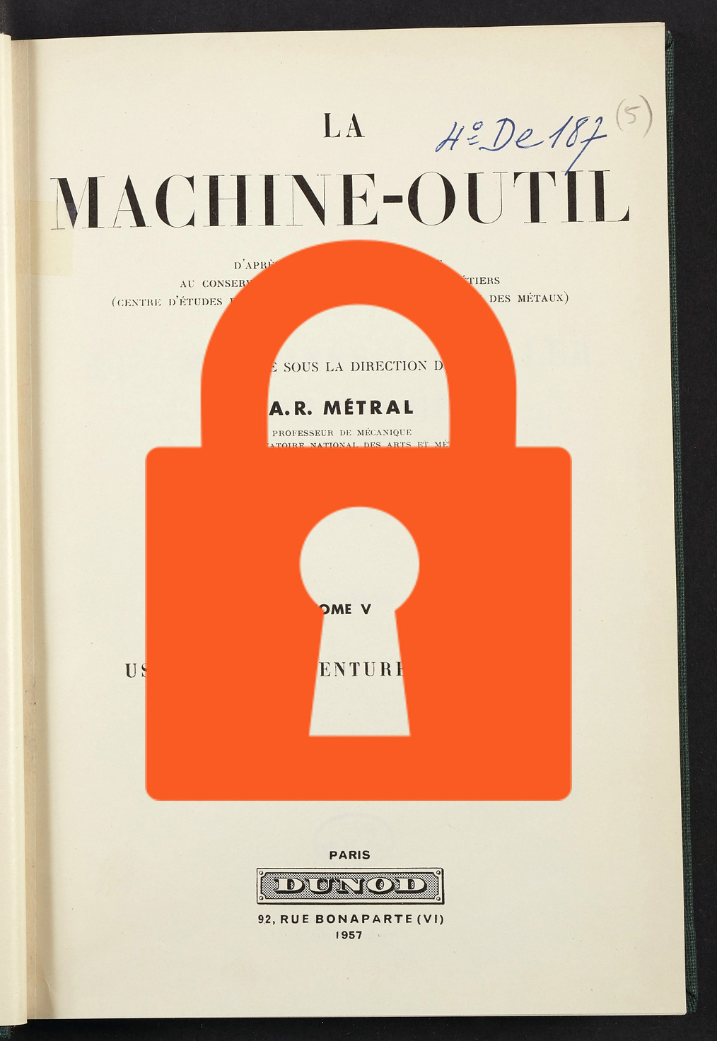 Page de titre du 4DE187.5