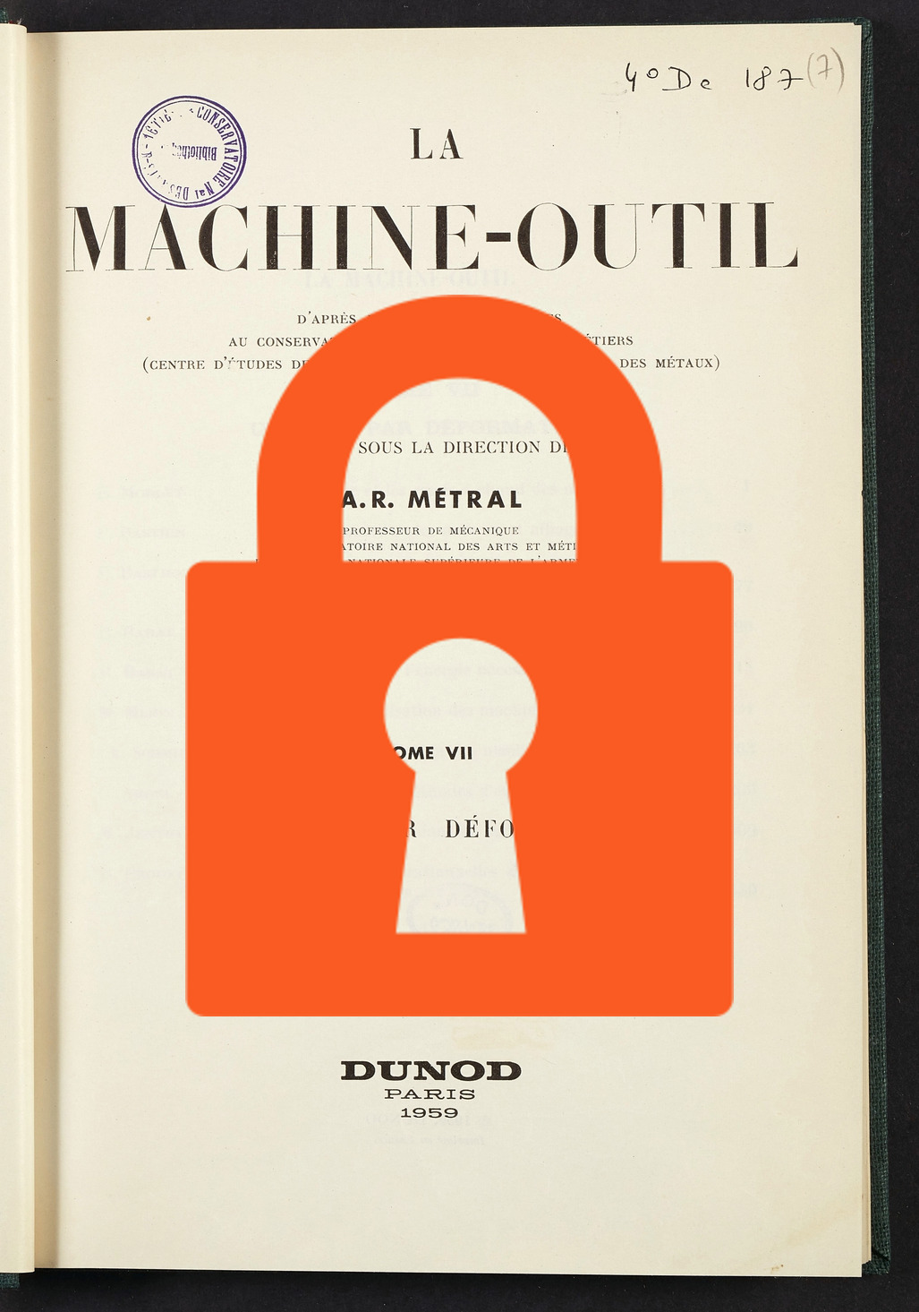 Page de titre du 4DE187.7