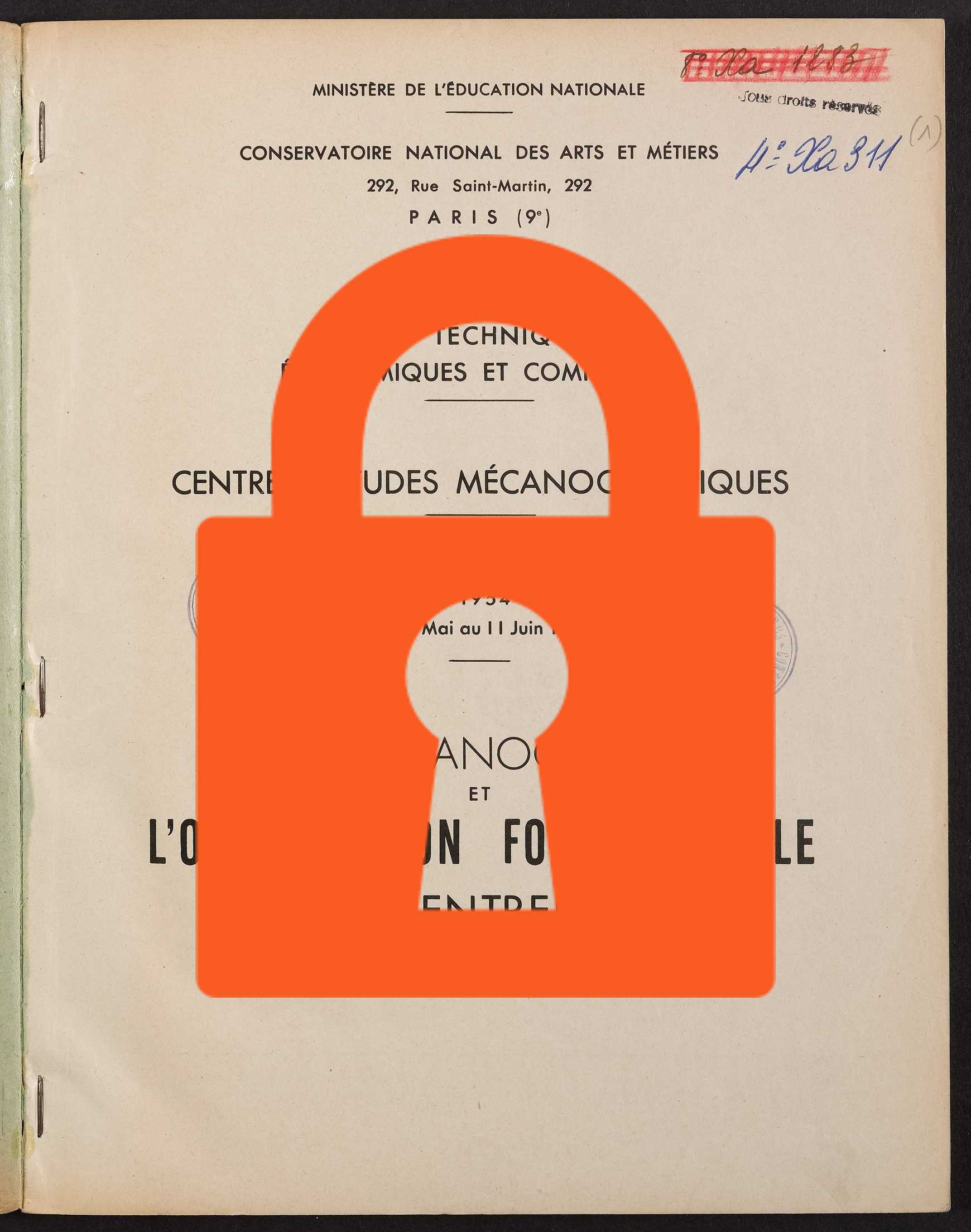 Page de titre du 4XA311.1