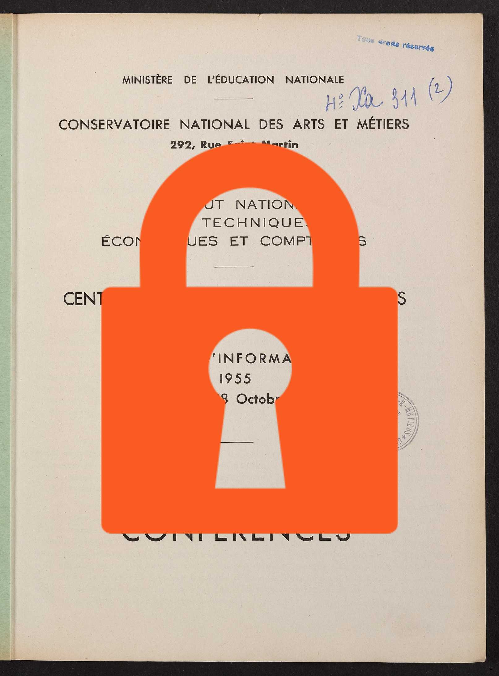 Page de titre du 4XA311.2