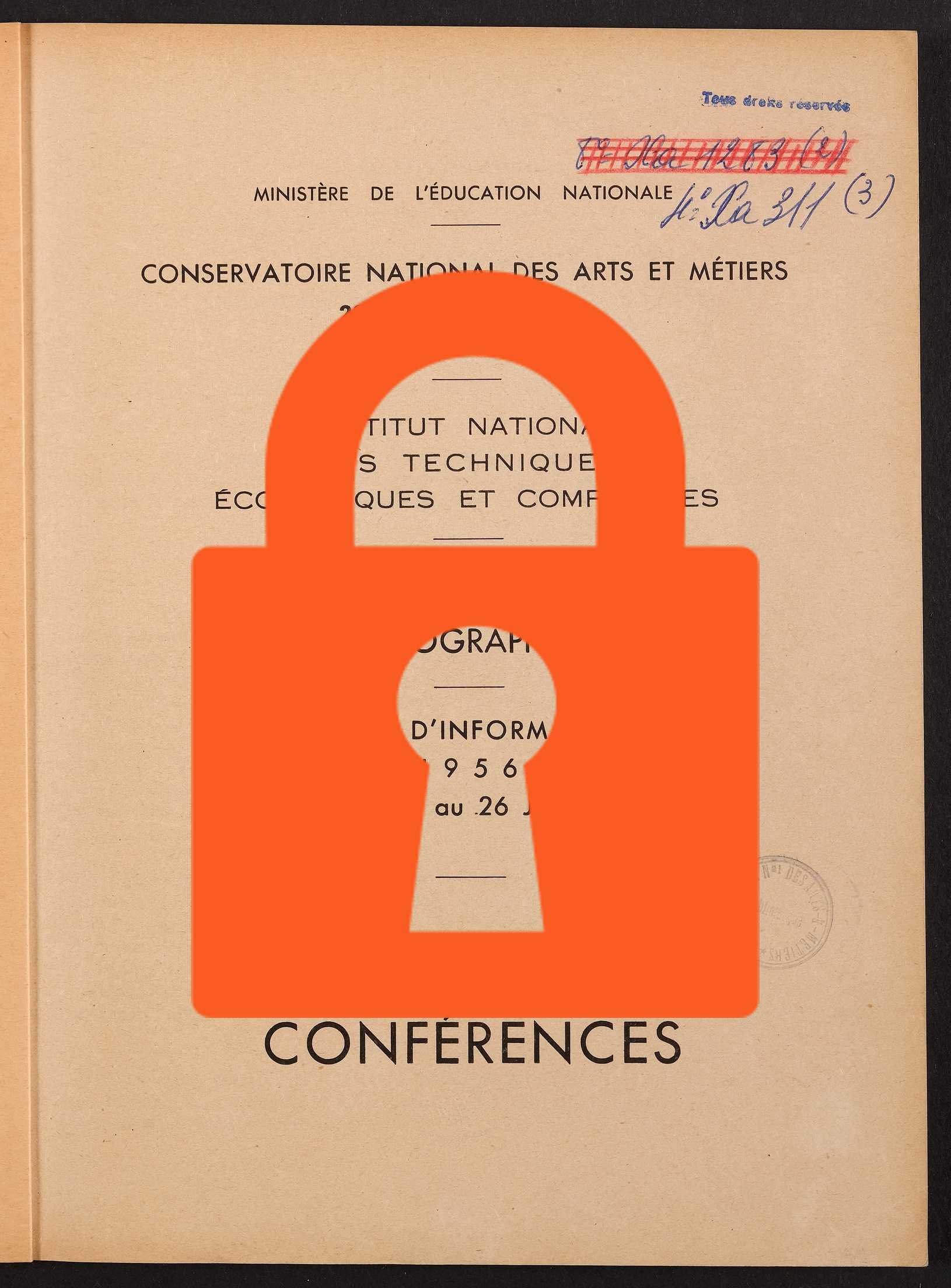 Page de titre du 4XA311.3