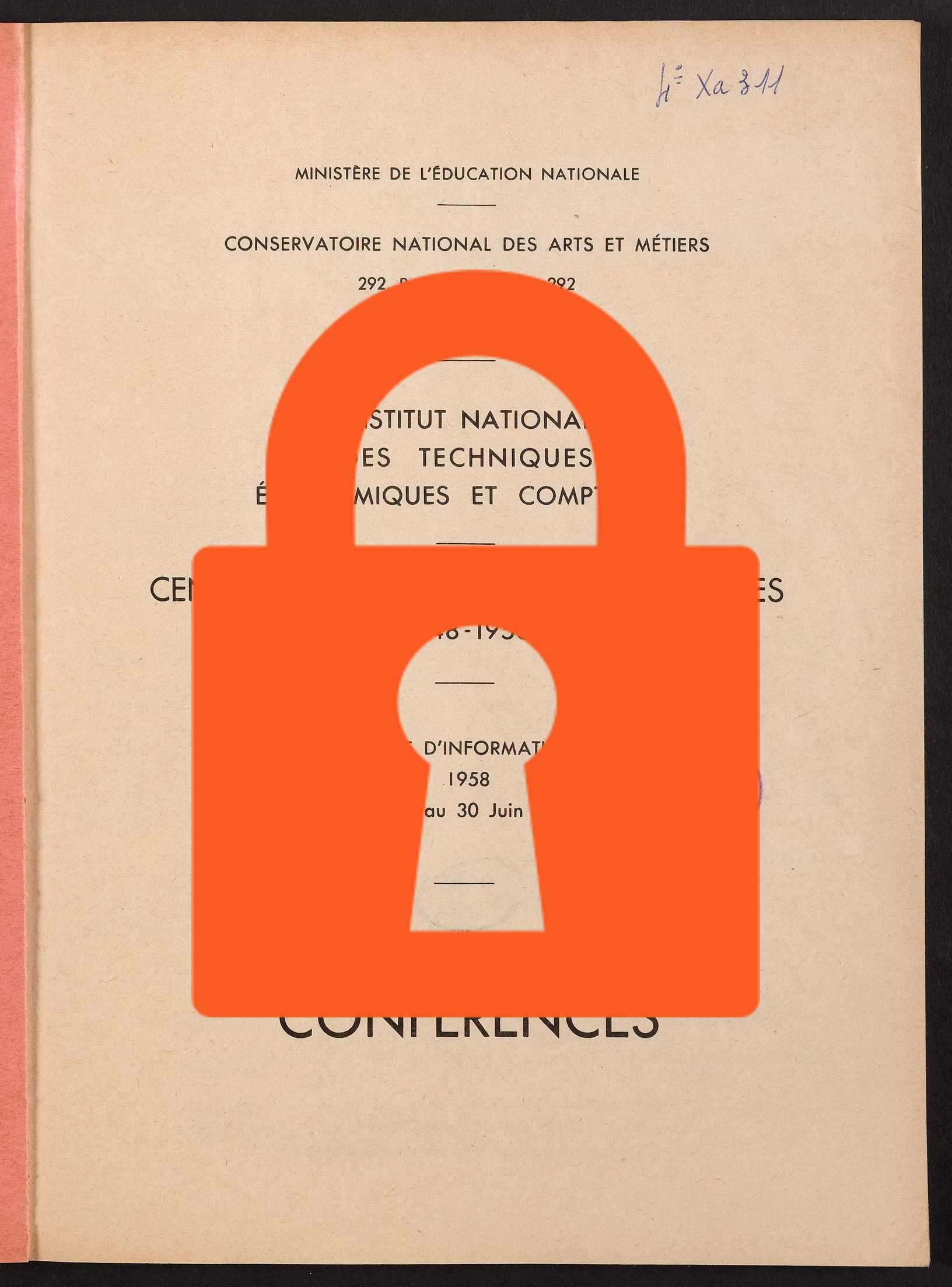 Page de titre du 4XA311.5