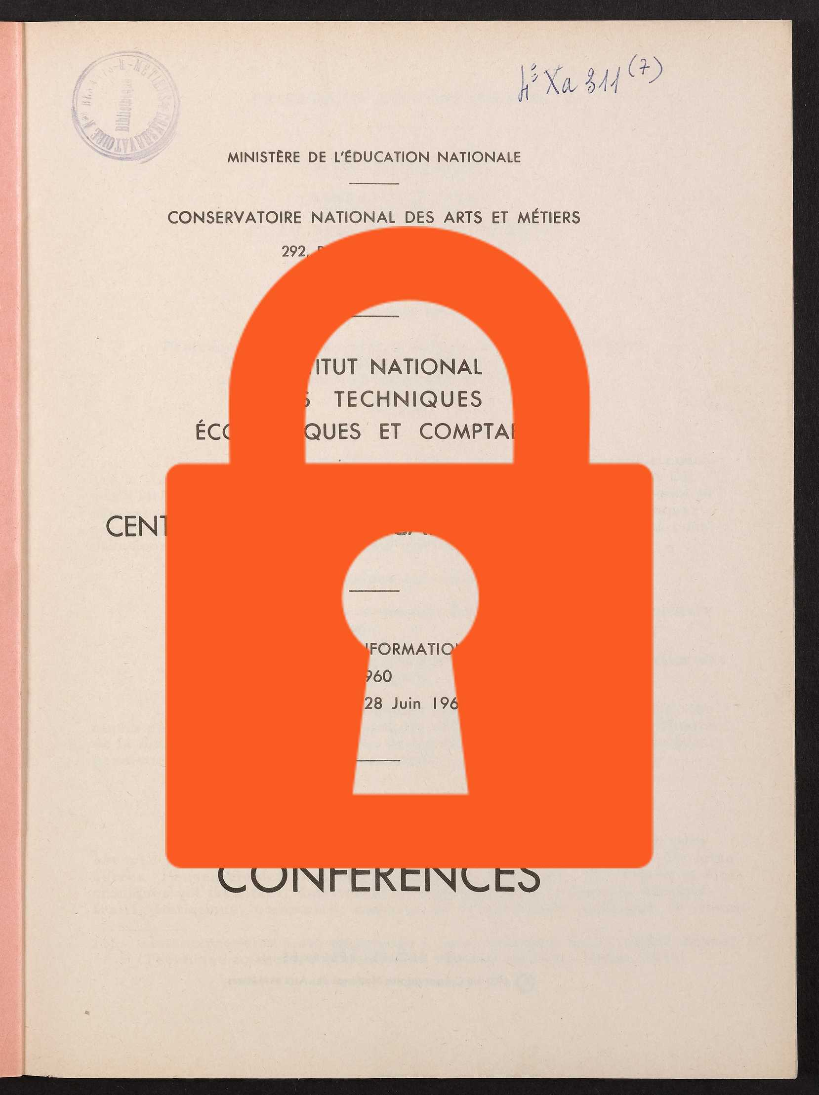 Page de titre du 4XA311.7