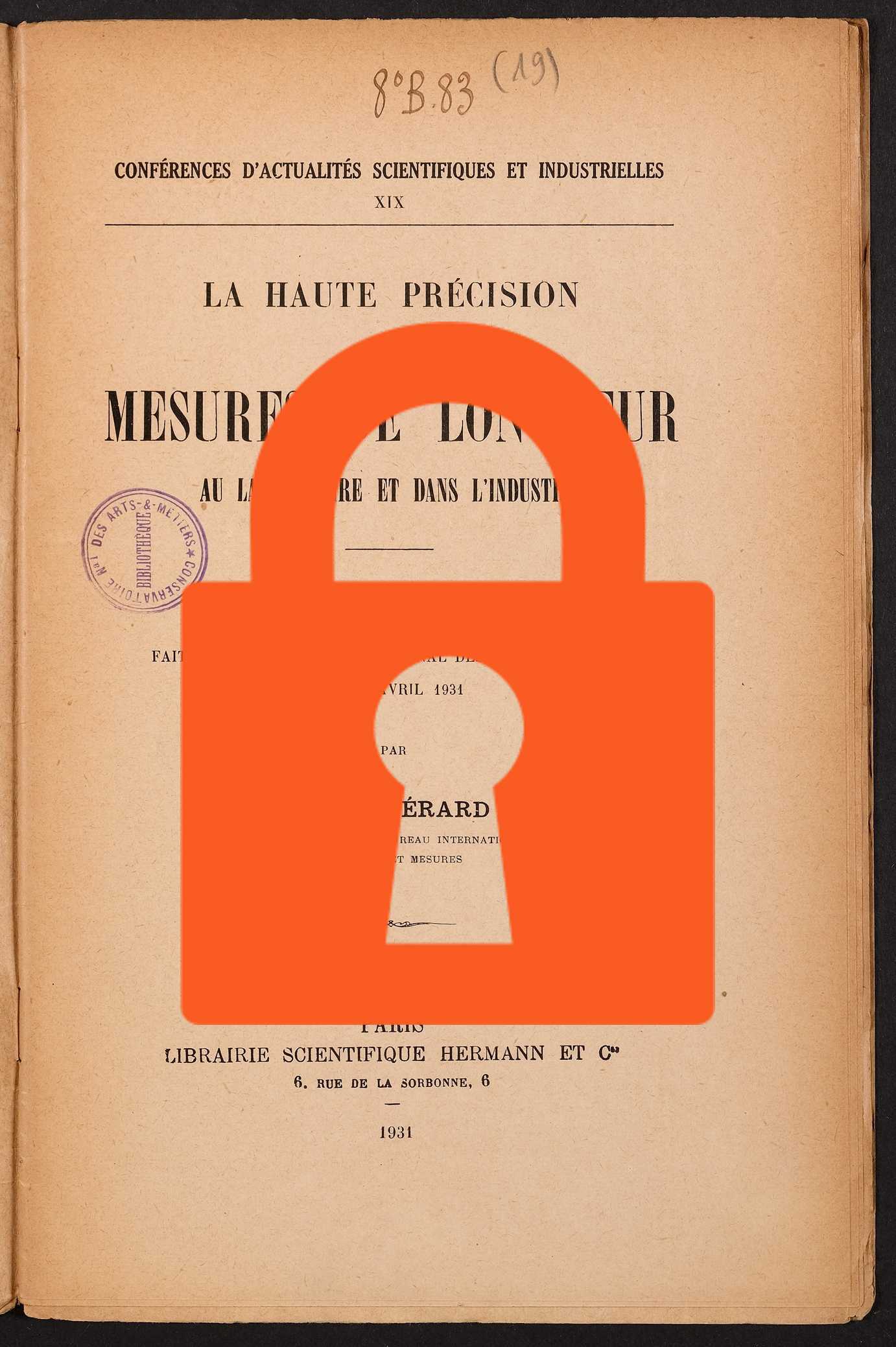 Page de titre du 8B83.19