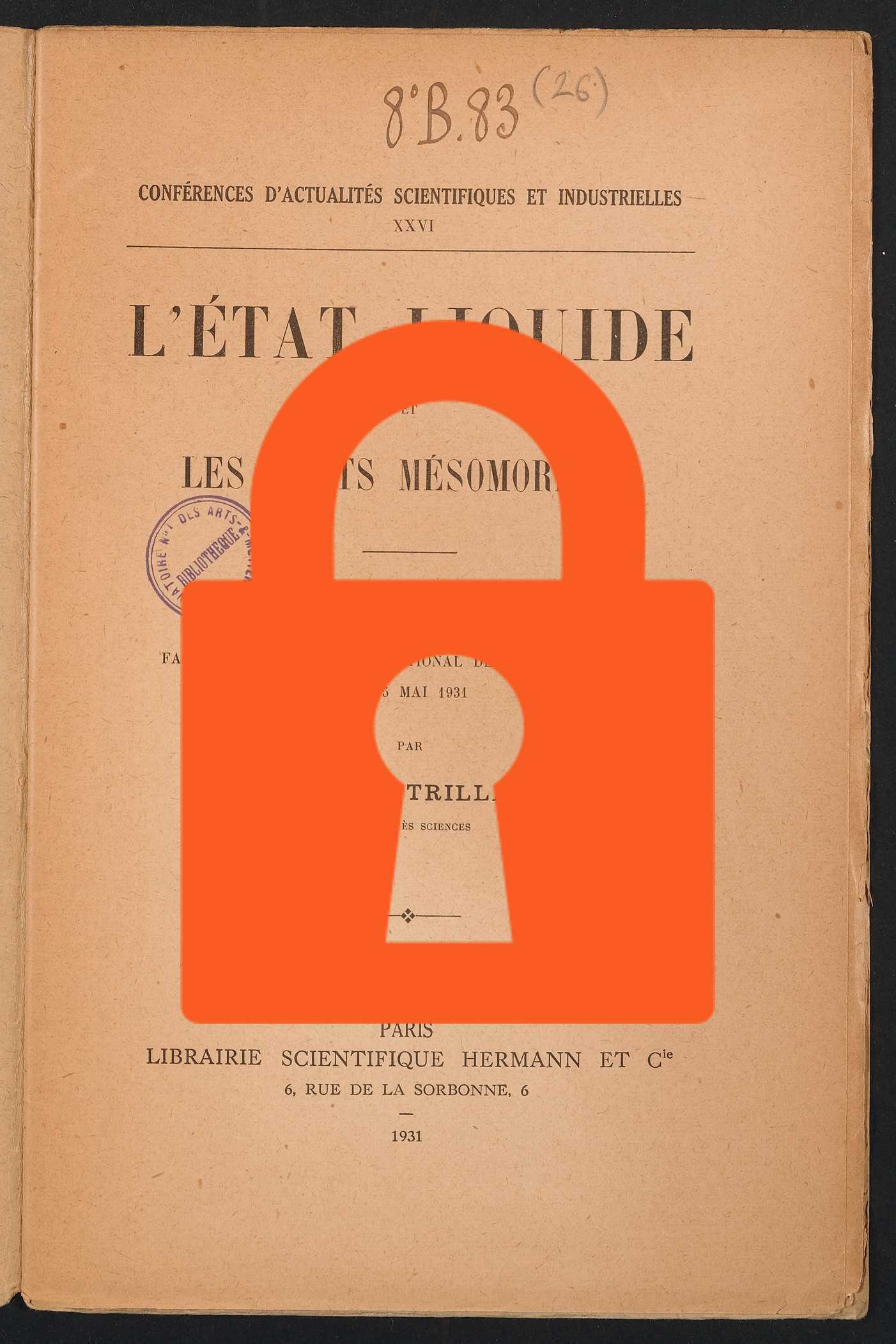 Page de titre du 8B83.26
