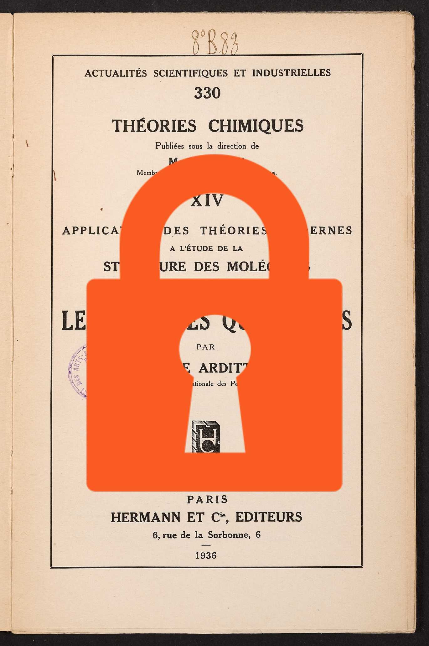 Page de titre du 8B83.330