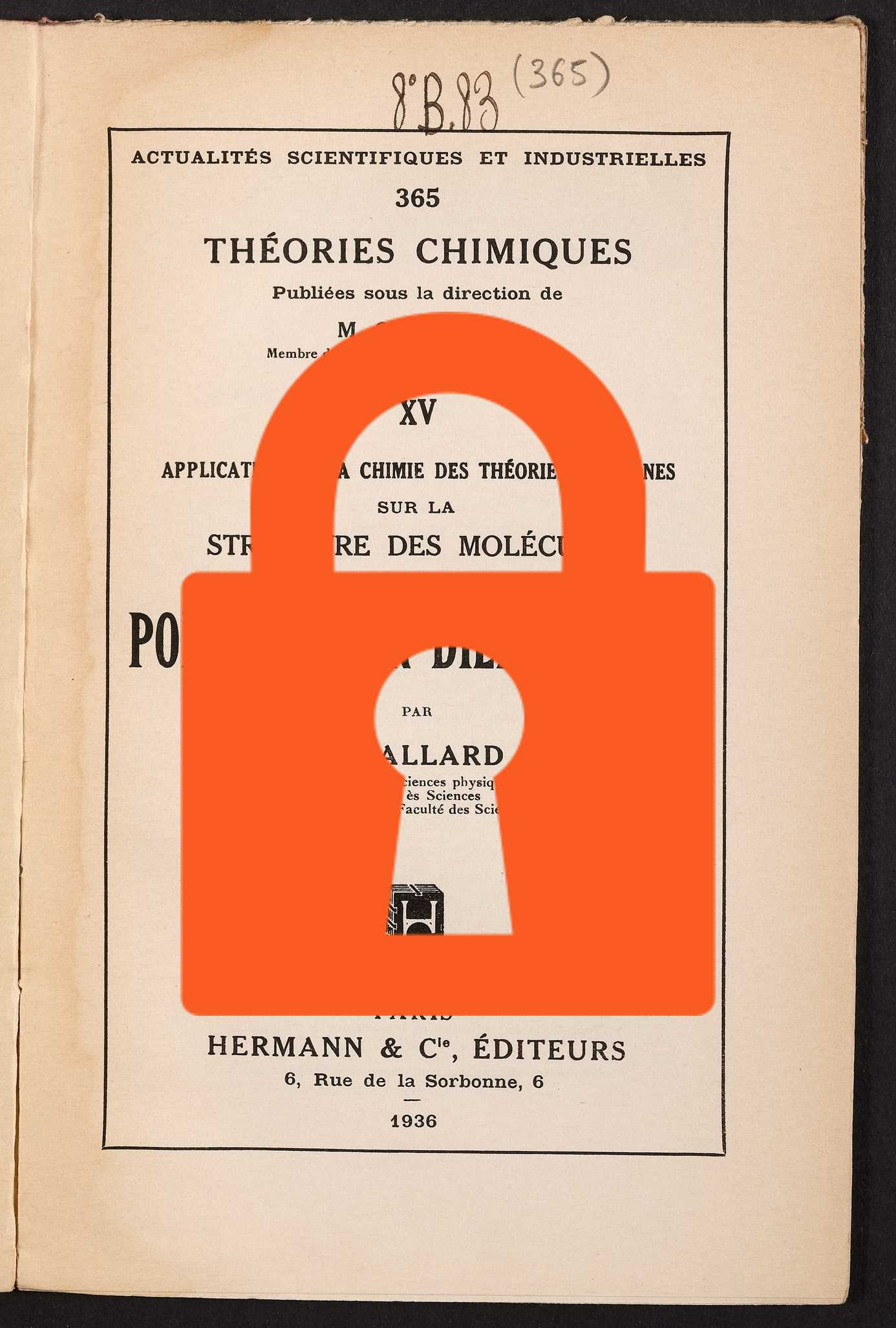 Page de titre du 8B83.365