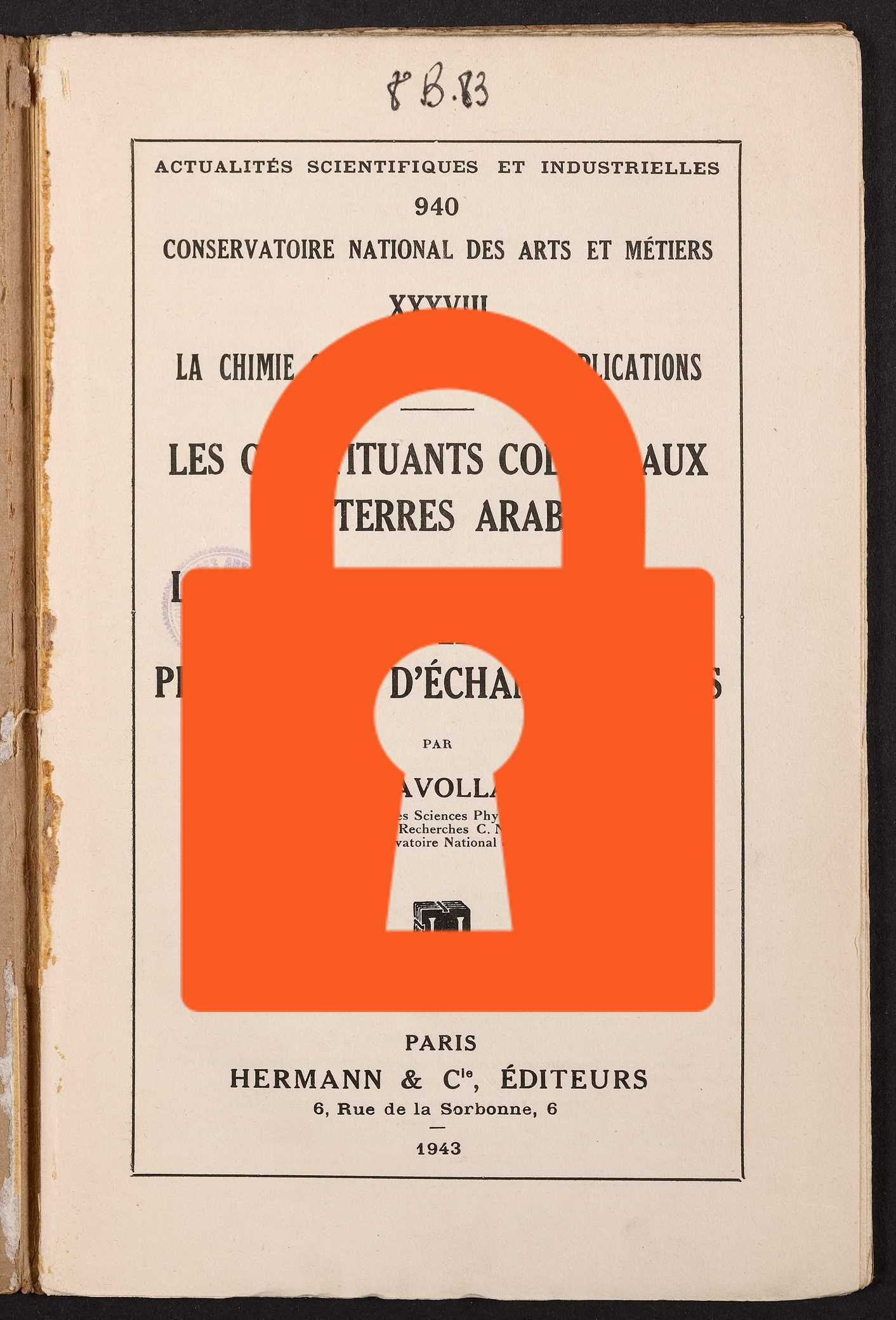 Page de titre du 8B83.940