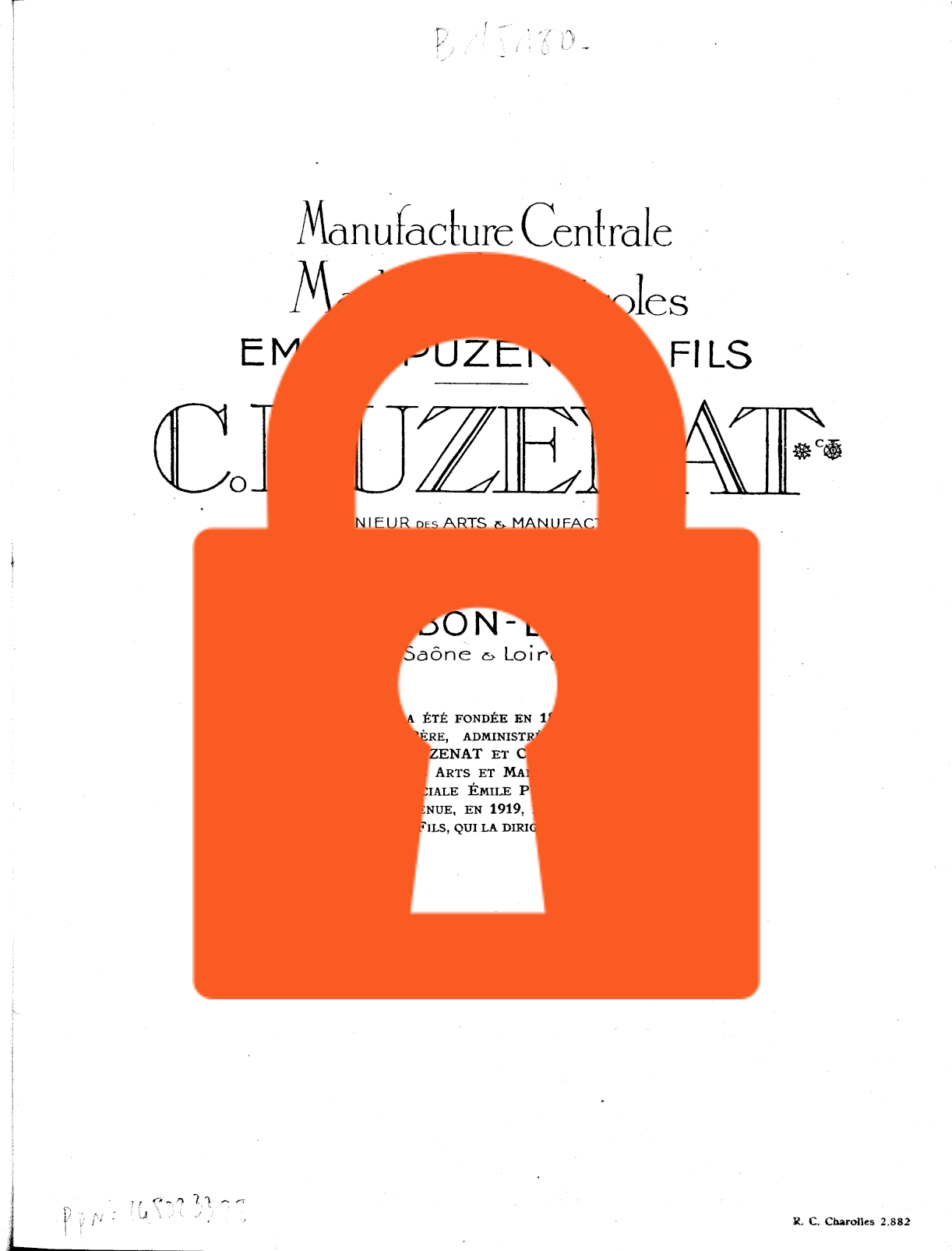 Page de titre du B15180