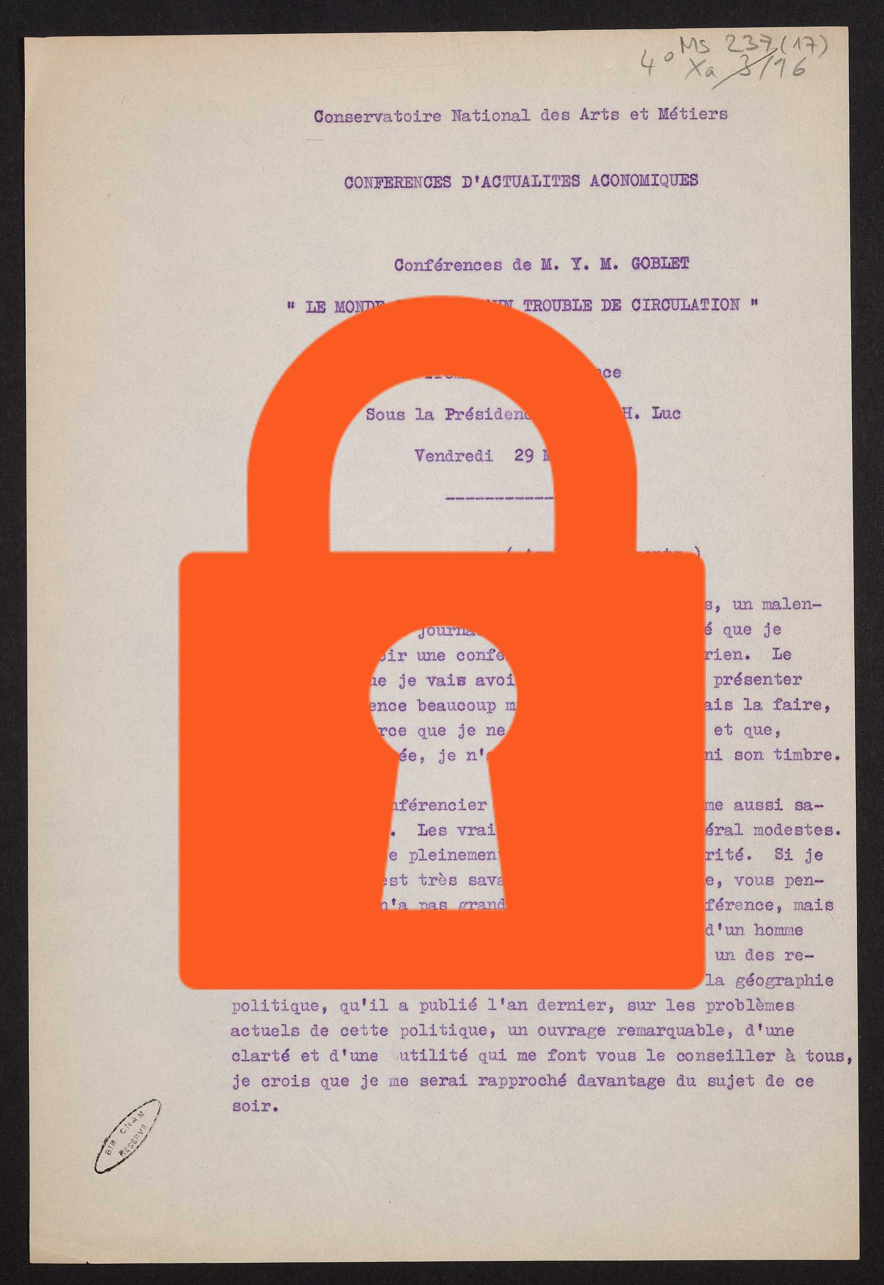 Page de titre du MS237.17