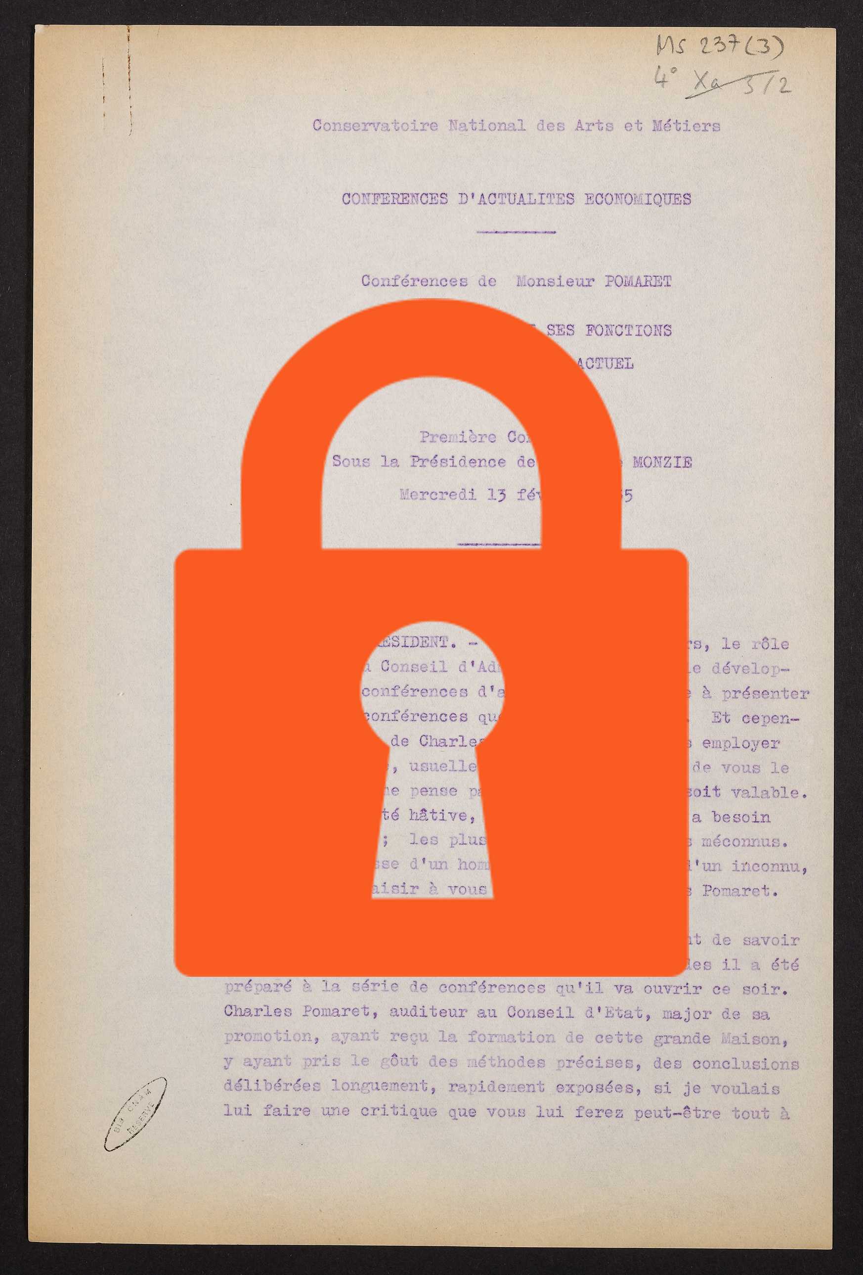 Page de titre du MS237.3