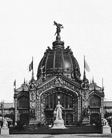 Exposition de 1889, vue extérieure du dôme du palais des Industries diverses