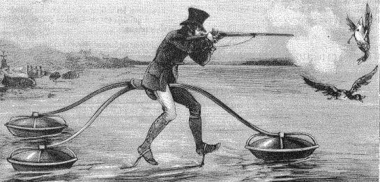 V�locip�de aquatique pour la chasse aux canards (La Nature, 1885)