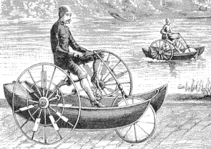 Tricycle aquatique et terrestre (La Nature, 1893)